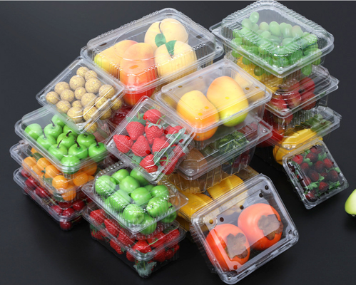 Großhandelskarton für Einwegfrüchte mit transparenter Abdeckung und einer dicken Kunststoffblisterverpackung für die Verpackung von Früchtenschneidkartons, maßgeschneidert