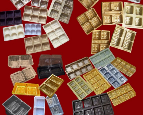 Customizable Recyclable PET Disposable Plastic Tray with Heat Sealing for Macaron and Fruit Packaging