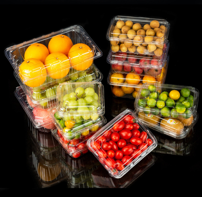 Einweg-Fruchtkarton - Wassermelone- und Erdbeer-Produktkarton - Früchtenschneidkarton - Einweg-transparente Verpackungskarton