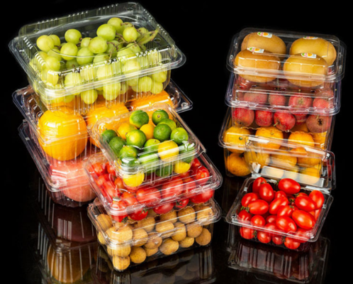 Obstkisten, Obstschalen, Fleischverpackungskisten, Gemüseverpackungskisten, Fastfood-Kisten, Kekskisten, Kuchenkisten sowie PVC-, PP-, PET-durchsichtige Kisten und Druckkisten.