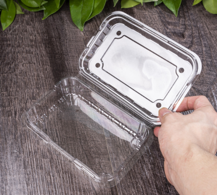 food grade plastic punnet salad clamshell box cherry fruit container  grape plastic packaging box  recyclable PET box  anti‑fog PET clamshell