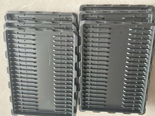 Großhandel Schwarze PS 30-Gitter 60*41*15 antistatische Blister-Tray für PCB-Leiterplatten Verpackung
